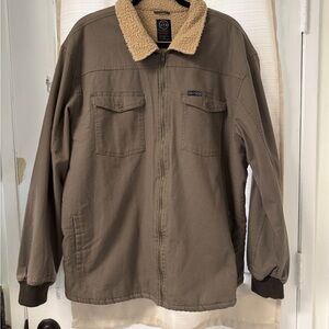 Men’s Wrangler ATG Sherpa Lined Canvas Jacket, Size XL, Color Major Brown
